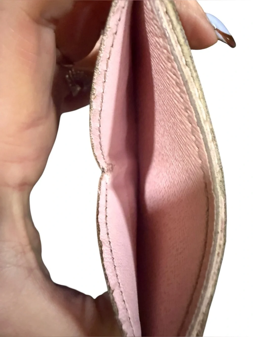 Louis Vuitton Damier Ebene Porte Cartes Double Card Holder Rose Ballerine